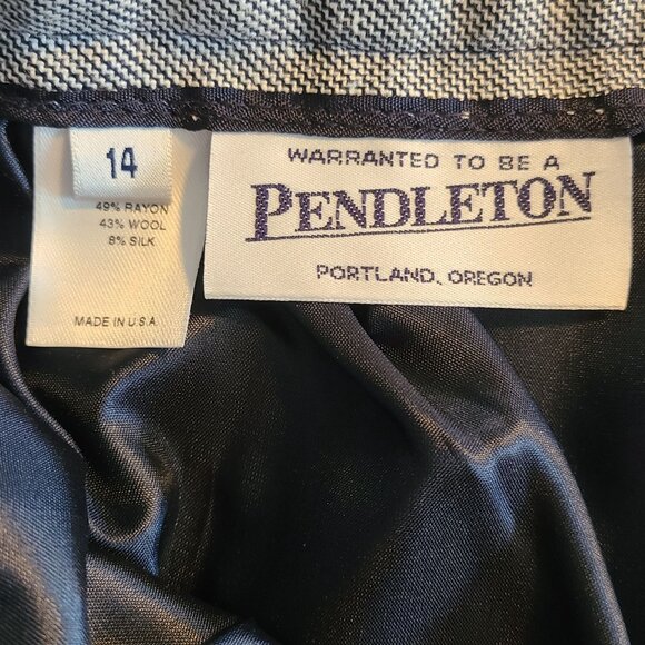 Vintage Pendleton Gray Wool Silk Blend Pencil Skirt NOS USA Acadamia Gilmore 14 - Picture 4 of 7